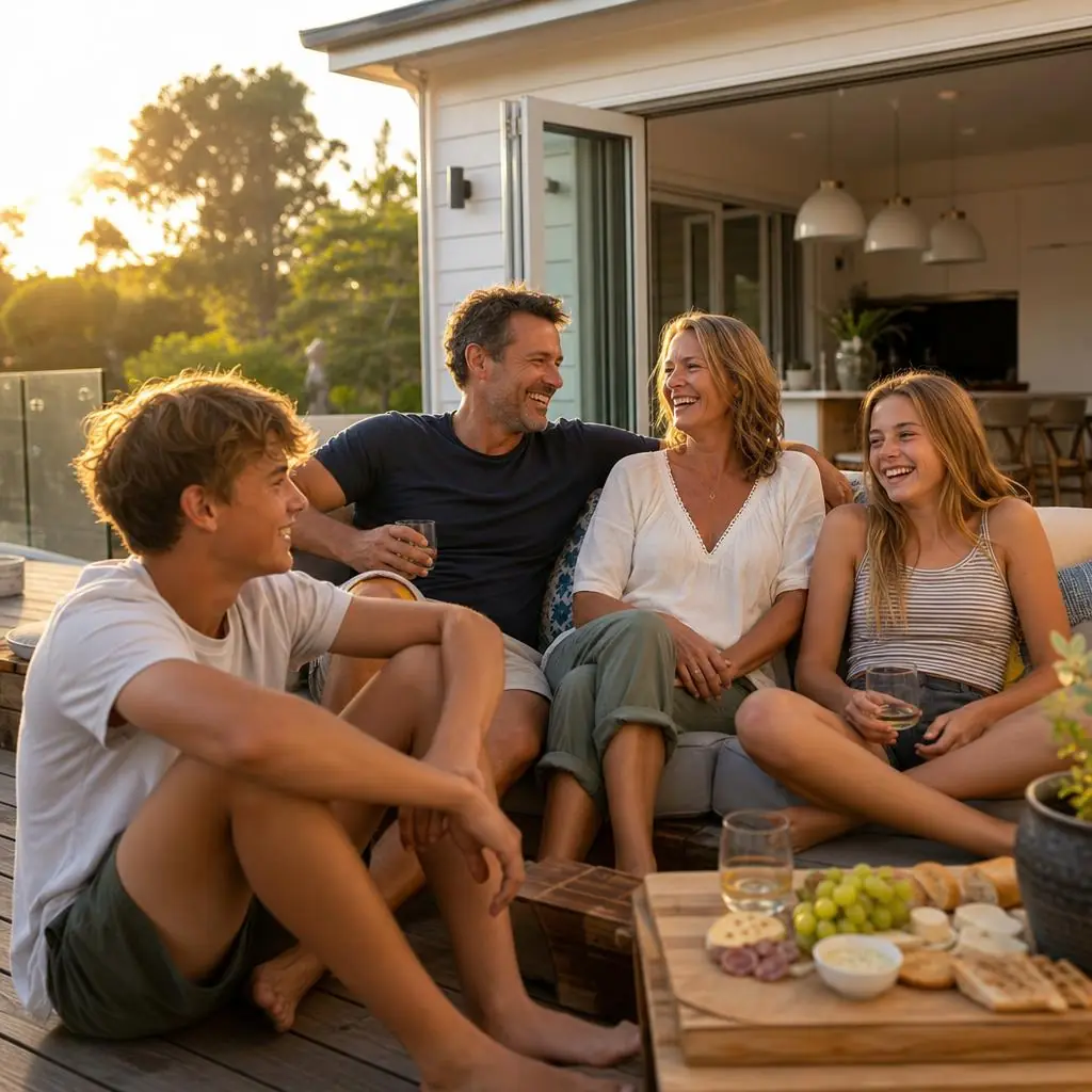 Australian family enjoying time together at home